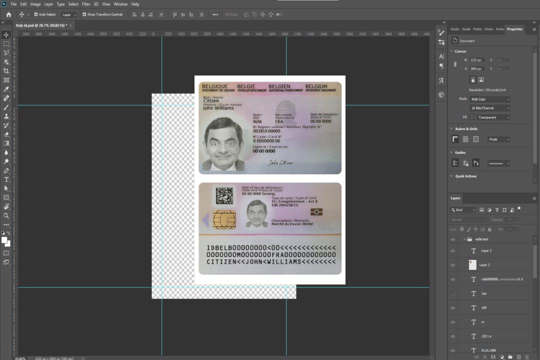 Carte de séjour belge, 2021-présent template